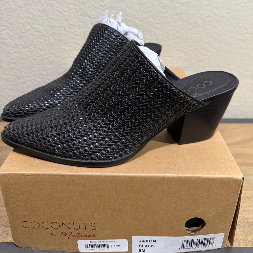 Coconuts by Matisse Black Woven Mules